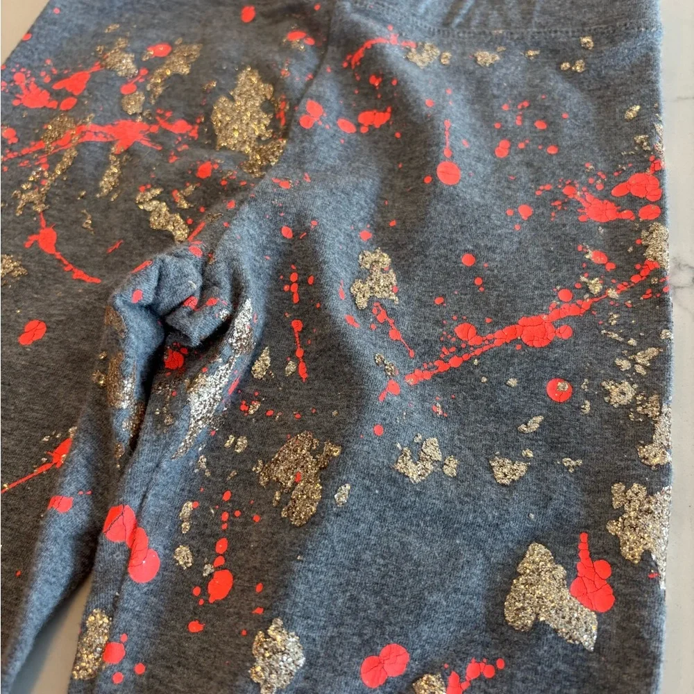 Crewcuts Vibrant Orange Burst Gray Leggings